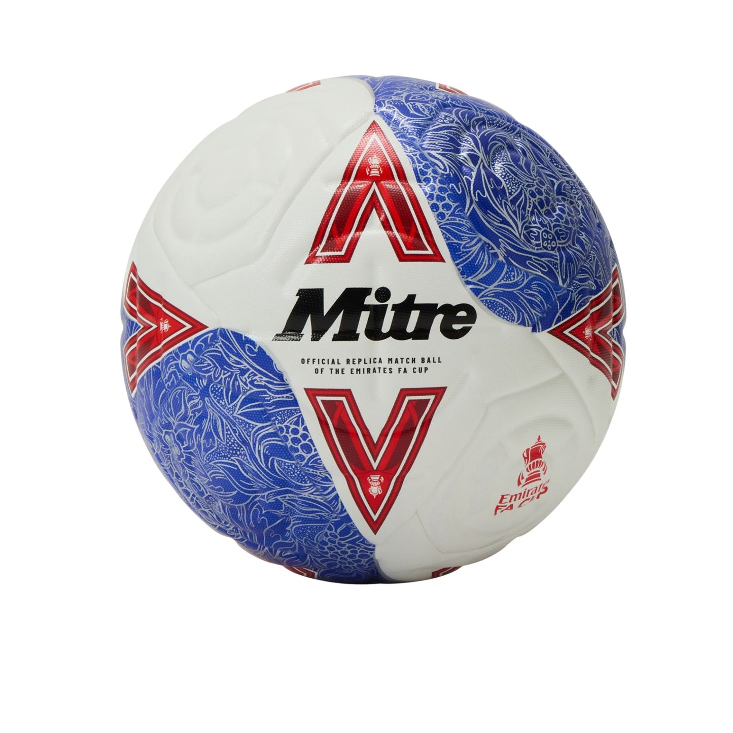 Mitre FA Cup Match 2025/26 official sporting goods logo on a black background