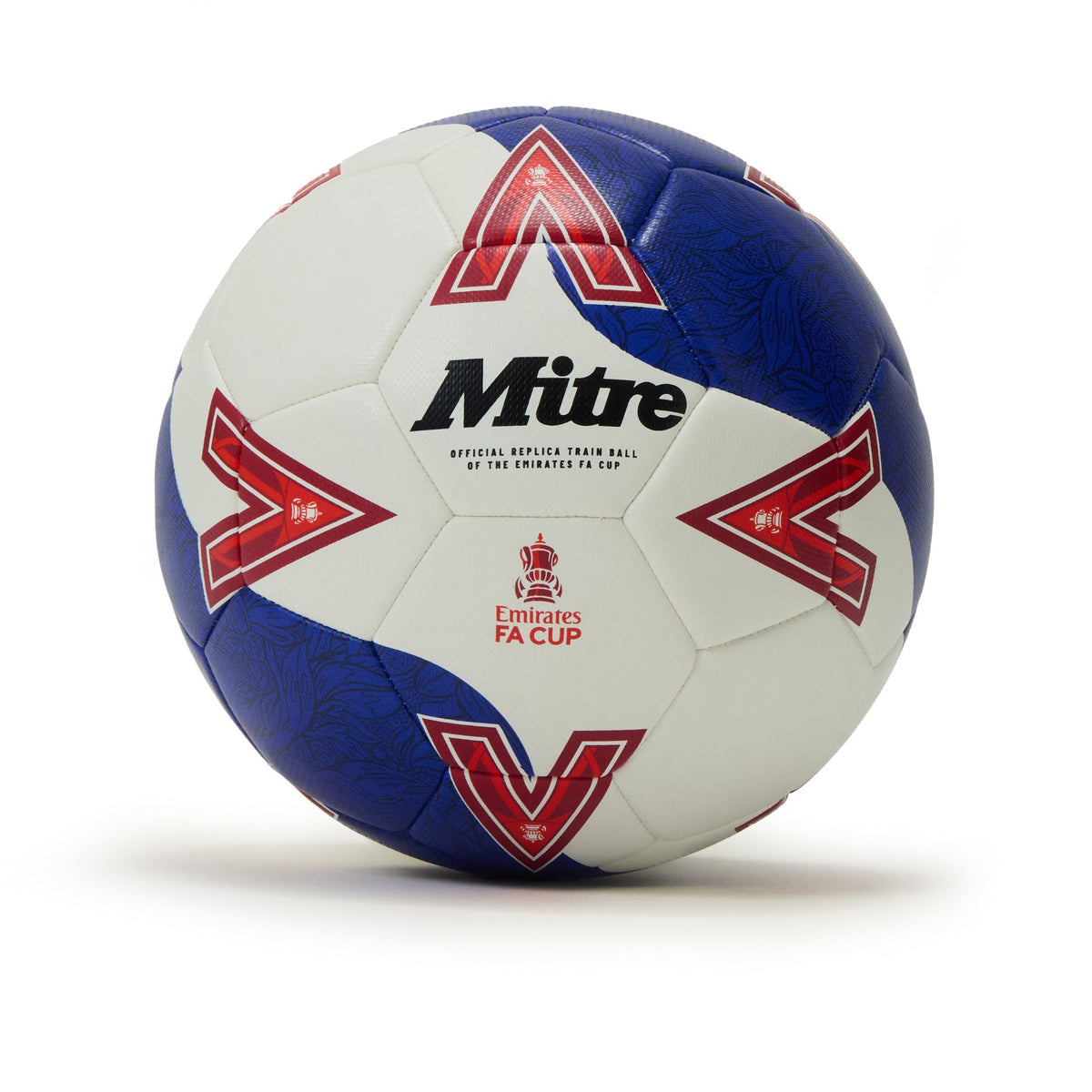 Mitre FA Cup football for 2025/26 season, sporting goods ball with FA Cup logo and black and white design, standard size and grip.