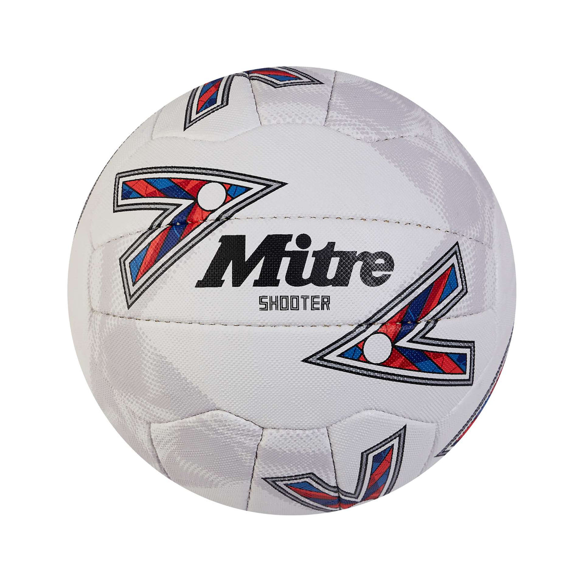 Mitre Shooter Netball for sporting goods, featuring a classic orange and white design for indoor and outdoor play.