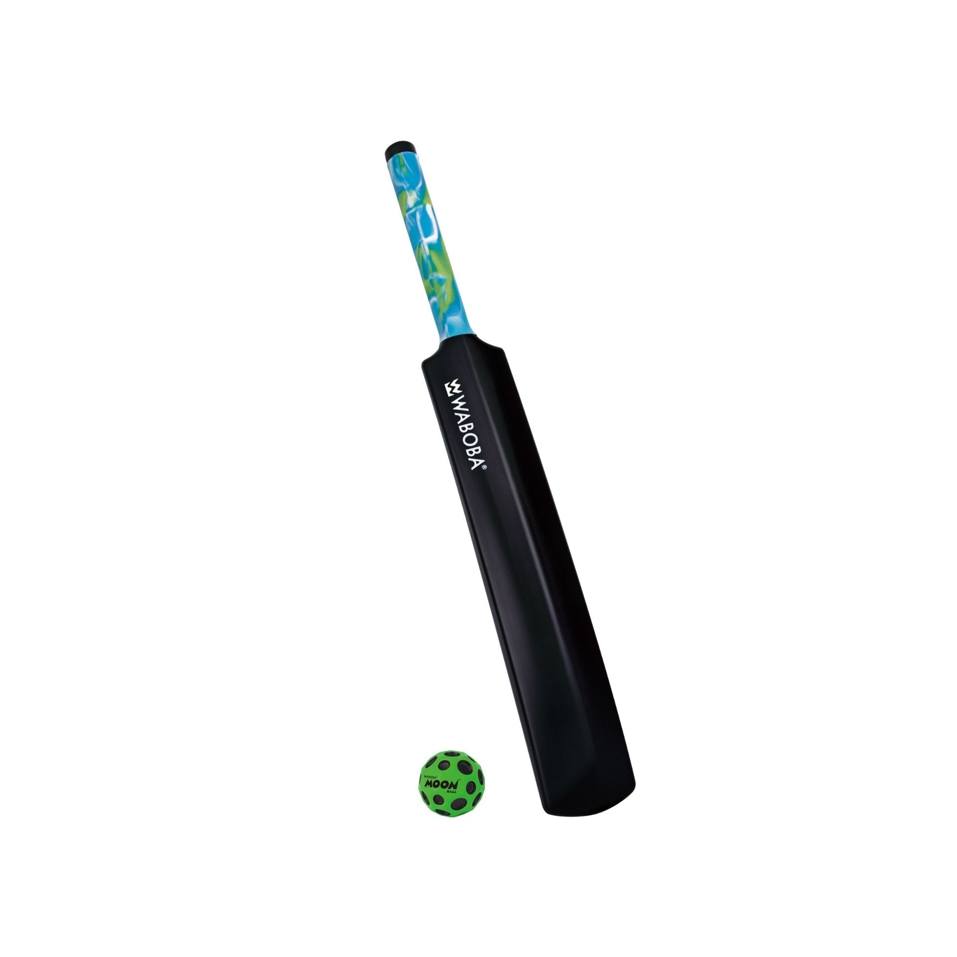 Waboba Cracket Set with Moon Ball for outdoor sports, featuring two rackets and a moon-shaped bouncing ball.