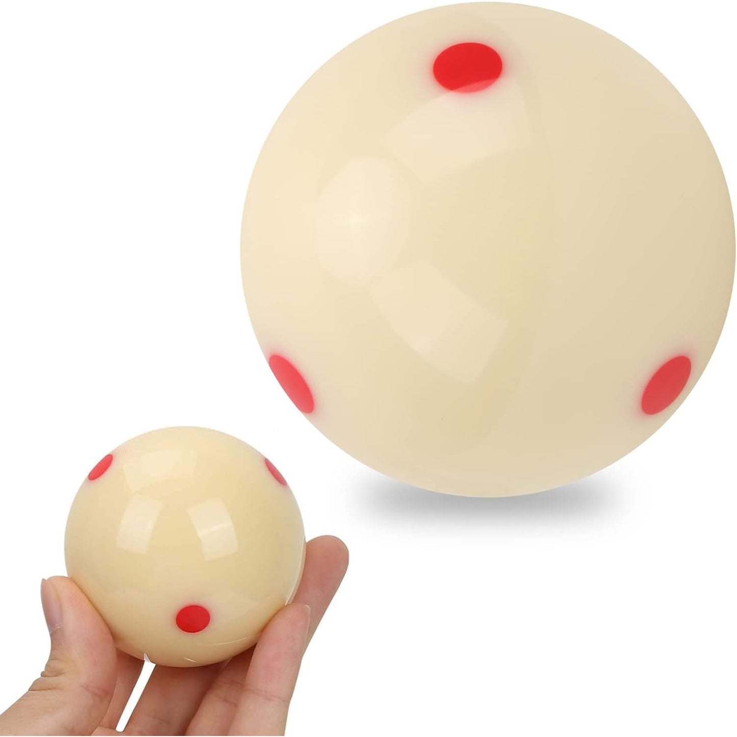 Velocity American Pool Training Ball shown on a white background, standard size and white with red and blue branding.