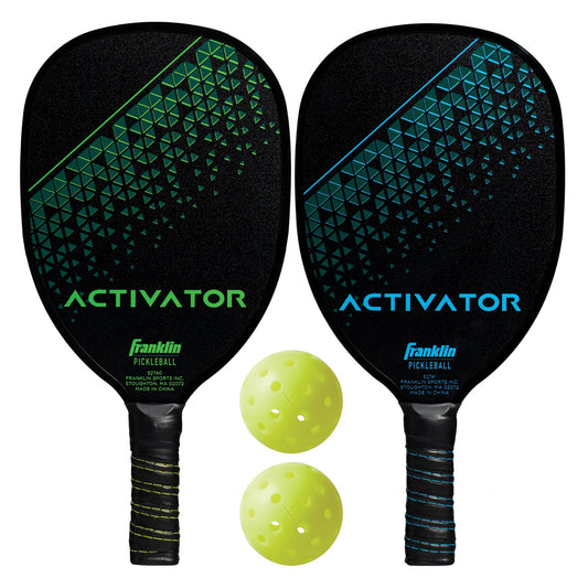 Franklin Sports Activator pickleball paddle and ball set with two paddles and balls for outdoor pickleball games.