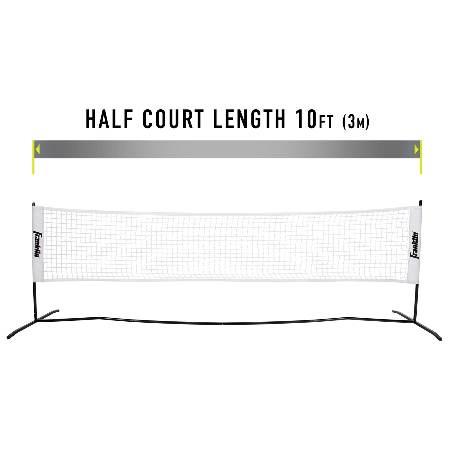 Franklin pickleball half court starter set with net for two players, including paddles and balls for outdoor play.