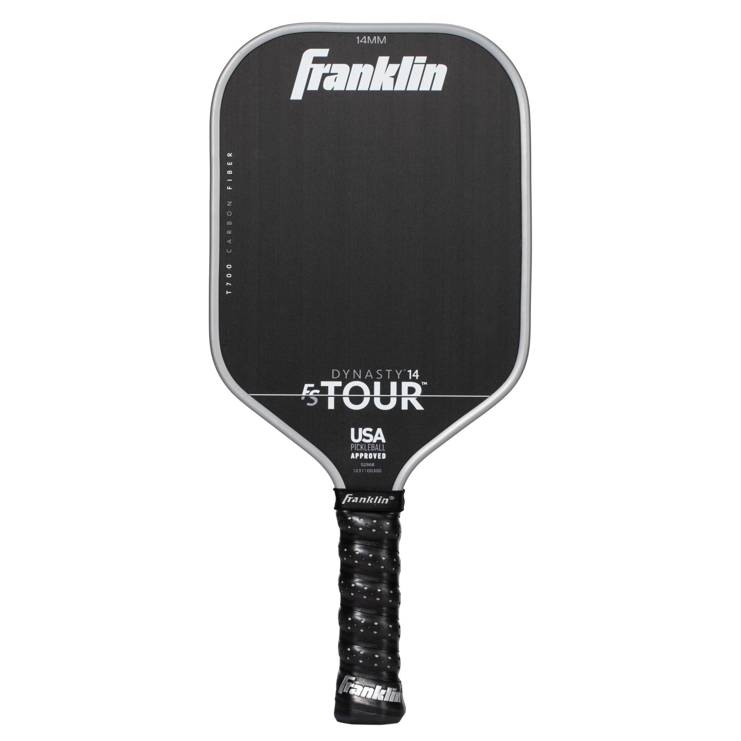 Franklin FS Tour Dynasty pickleball paddle with black and yellow design, sporting goods product for pickleball players.