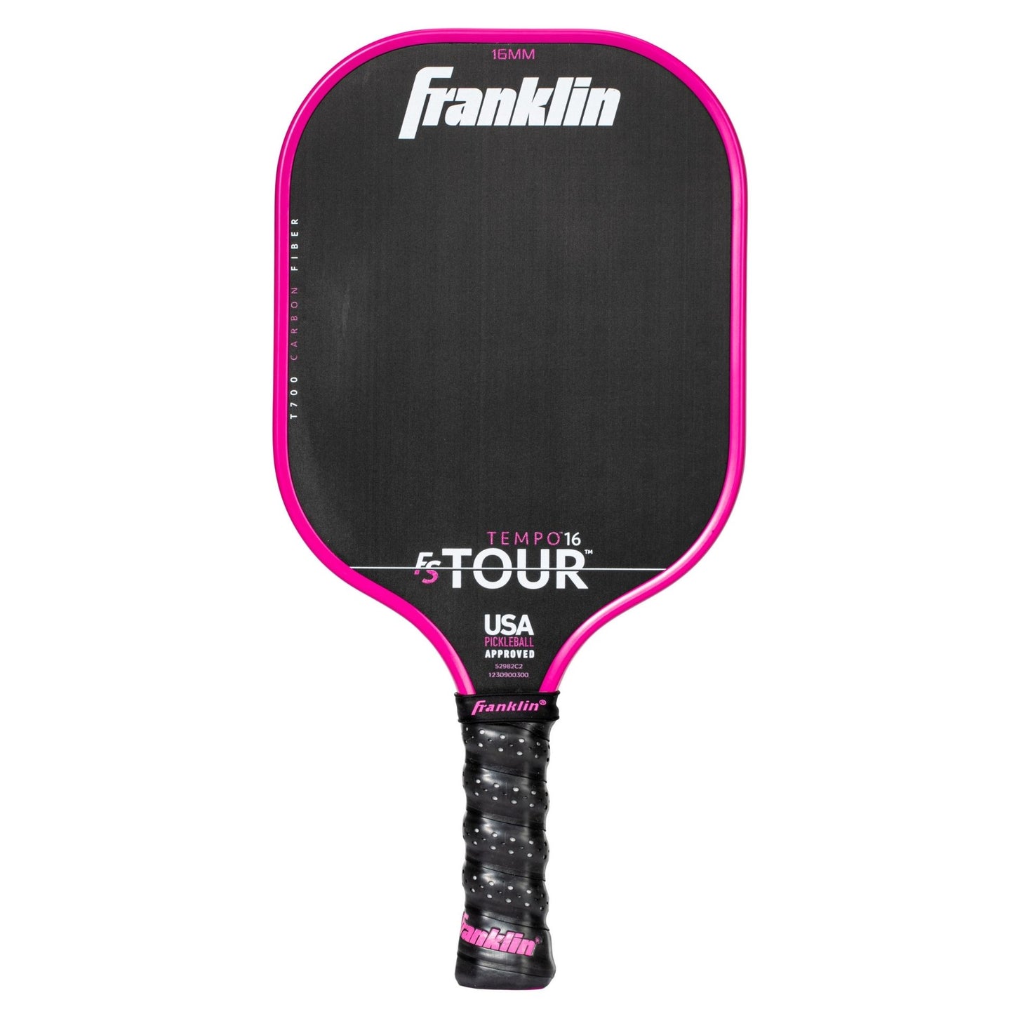 Franklin FS Tour Tempo Pickleball Paddle with black and yellow design, sporting goods for pickleball game play.