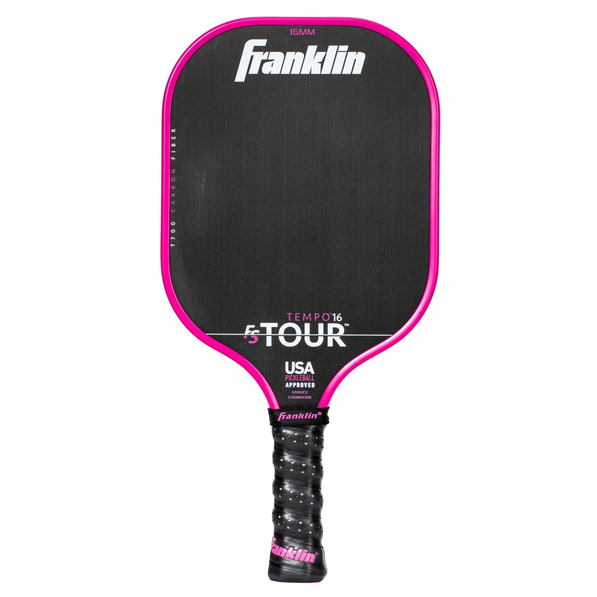 Franklin FS Tour Tempo Pickleball Paddle with black and yellow design, sporting goods for pickleball game play.