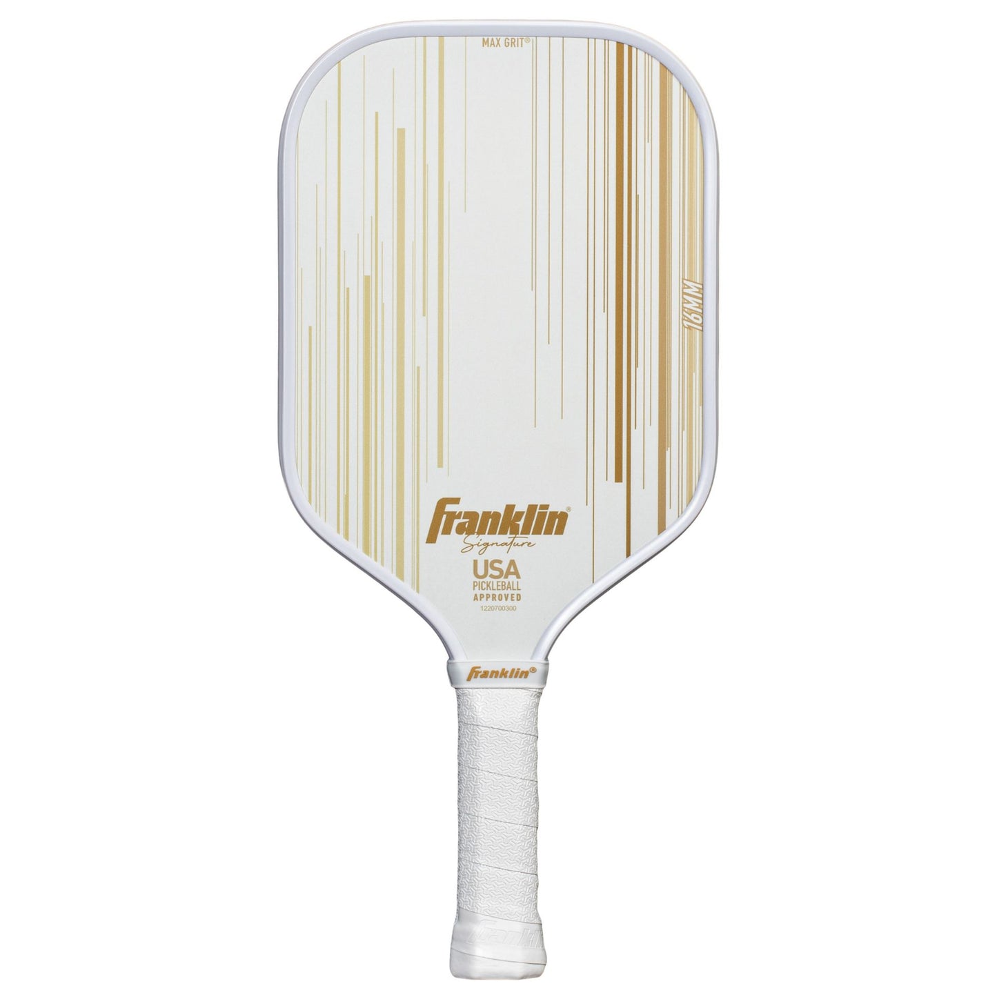 Franklin Signature Pro Series pickleball paddle with black and yellow design, sporting goods for pickleball players