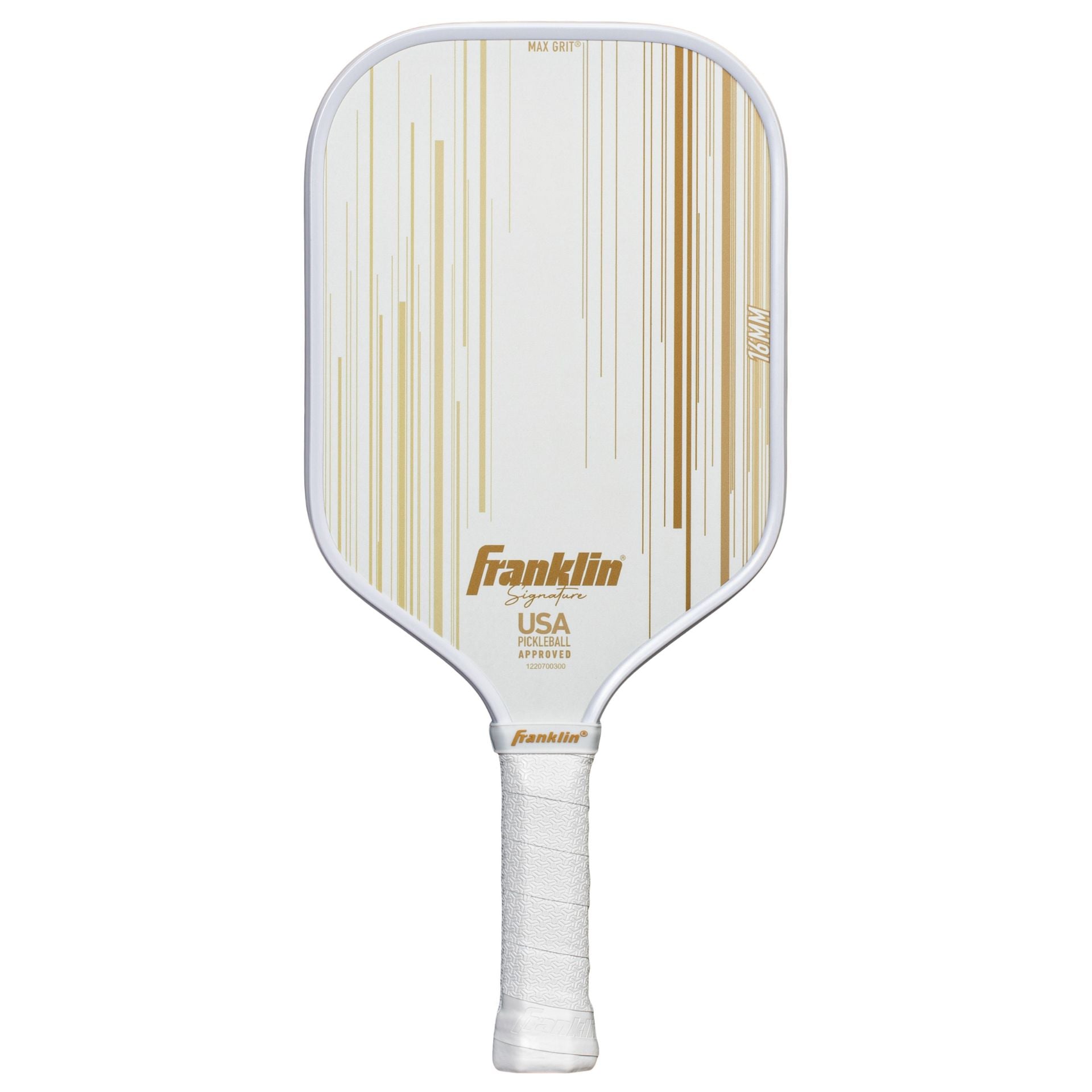 Franklin Signature Pro Series pickleball paddle with black and yellow design, sporting goods for pickleball players