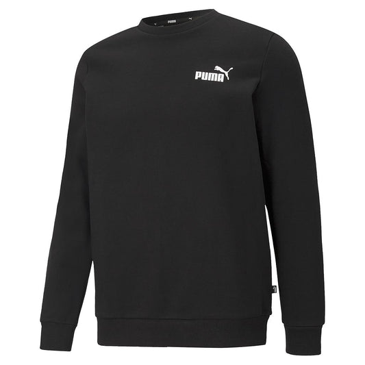 Puma men's ESS small logo crew, athletic sporting goods, white and gray fabric with Puma logo on chest, casual and sporty style