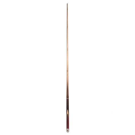 Powerglide Mentor English 3-piece pool cue with wooden finish and silver accents, suited for billiards and snooker games.