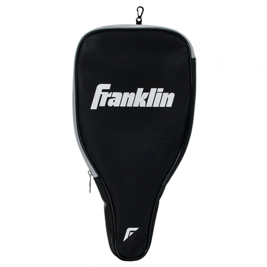 Franklin pickleball paddle cover in black with logo, designed to protect pickleball paddles during play and storage.