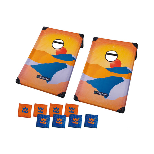 Waboba Travel Cornhole Set for outdoor gaming with portable cornhole boards and bean bags in a compact sporting goods design
