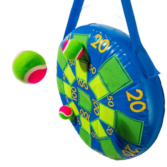 Franklin inflatable dart ball game set with colorful inflatable target and darts, perfect for outdoor sporting fun and parties.