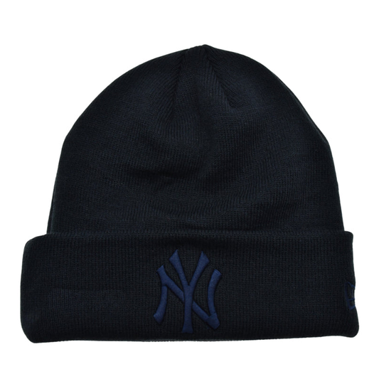 New Era Yankees cuffed beanie in gray, featuring the iconic team logo, designed for cold weather and sports fans.