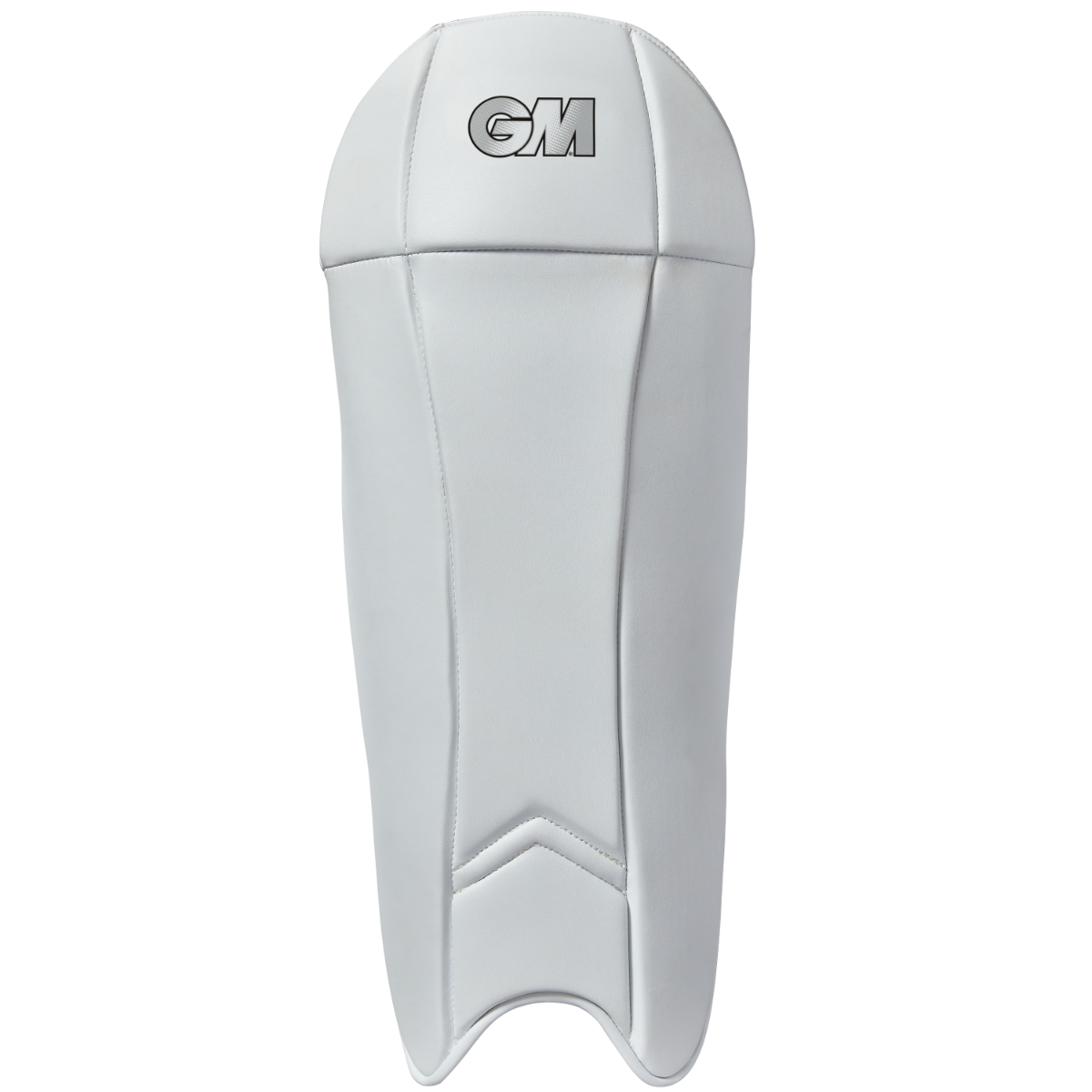Gunn & Moore GM Cricket 606 Wicket Keeping Pads, front view showing padding and straps for cricket wicket keeper protection