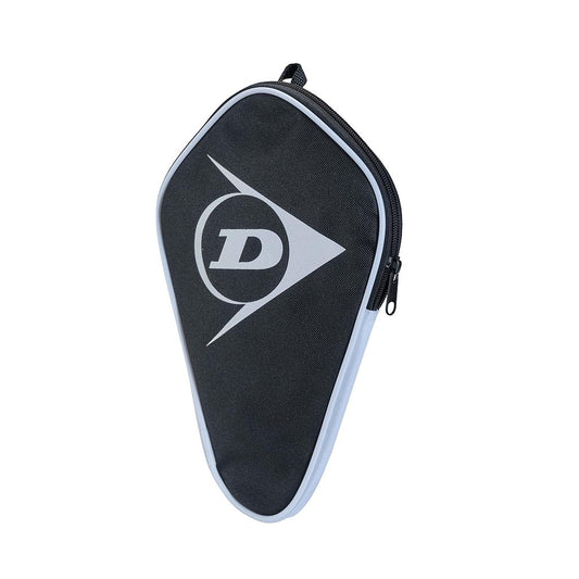 Dunlop table tennis bat cover with pocket for storing paddles and accessories, made of durable material for sporting goods.