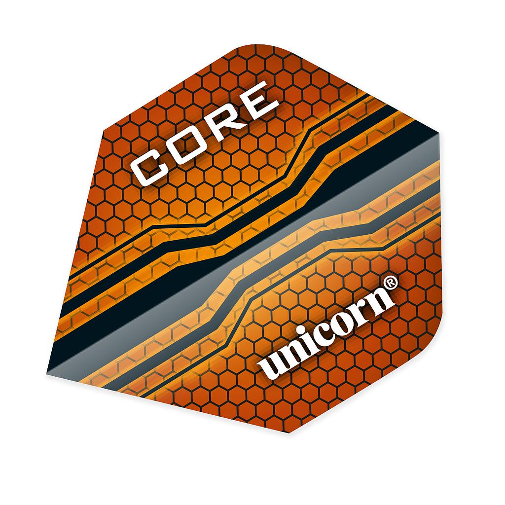 Unicorn Core .75 Plus Flights for sporting goods, featuring colorful unicorn design on lightweight dart flights.