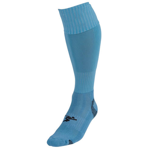 Junior Precision Plain Pro Football Socks in black, featuring a snug fit and lightweight design for athletic performance.