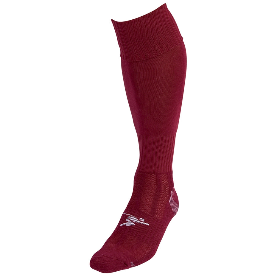Junior Precision Plain Pro Football Socks in white with black accents, designed for sports performance and comfort.