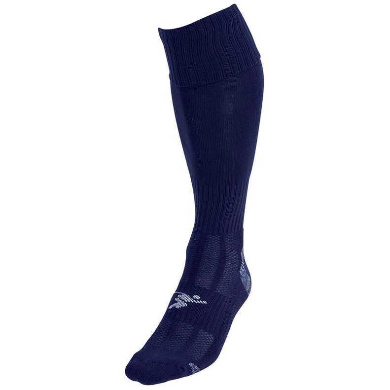 Junior Precision Plain Pro Football Socks in white with black accents, designed for sports and athletic performance.