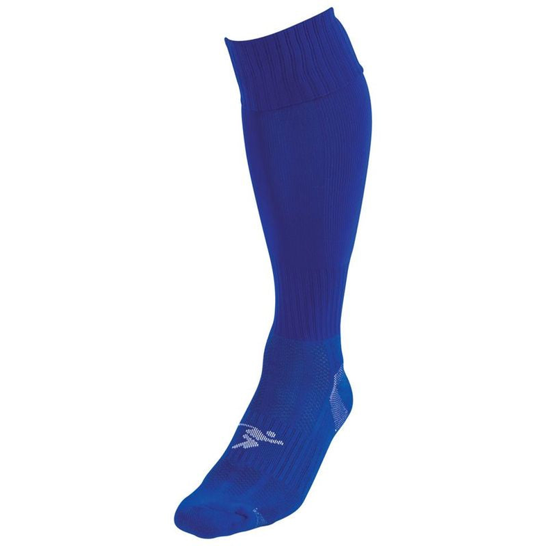 Junior Precision Plain Pro Football Socks in white with black accents, designed for sports and athletic performance.