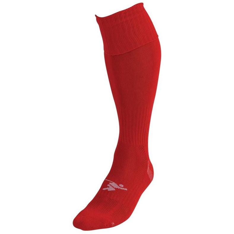 Junior Precision Plain Pro Football Socks in white, featuring athletic design and reinforced heel and toe for sports performance.