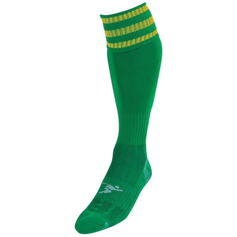 Adult Precision 3 Stripe Pro Football Socks with breathable fabric and athletic design, perfect for sports and active wear.
