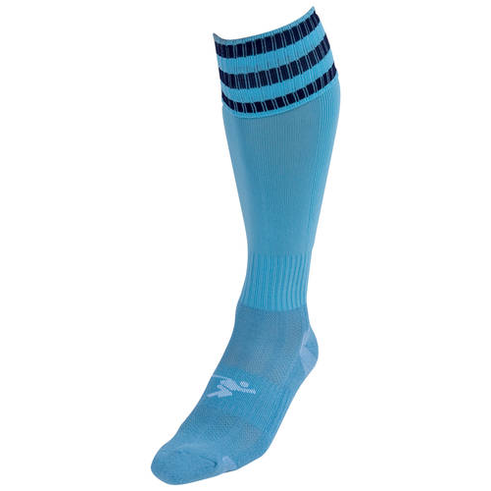 Adult Precision 3 Stripe Pro Football Socks with cushioning and athletic fit, designed for sports performance and comfort.