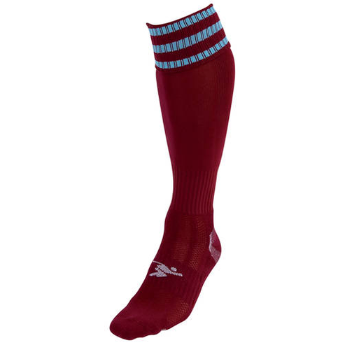 Adult Precision 3 Stripe Pro football socks in black and white featuring athletic compression and sport-specific design.