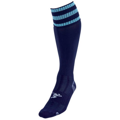 Precision 3 Stripe Pro Football Socks for adults, sporty athletic socks with three white stripes, designed for football players.
