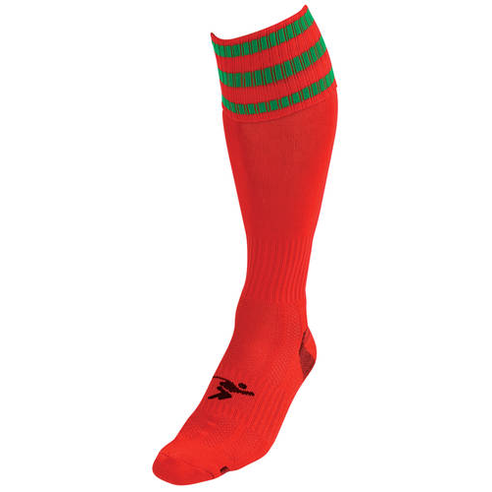 Adult Precision 3 Stripe Pro Football Socks with athletic design and bold stripe pattern for sports performance and comfort.