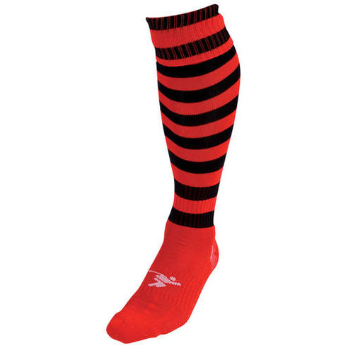 Precision Hooped Pro Football Socks Junior, sporty athletic socks with hoops, designed for junior football players.