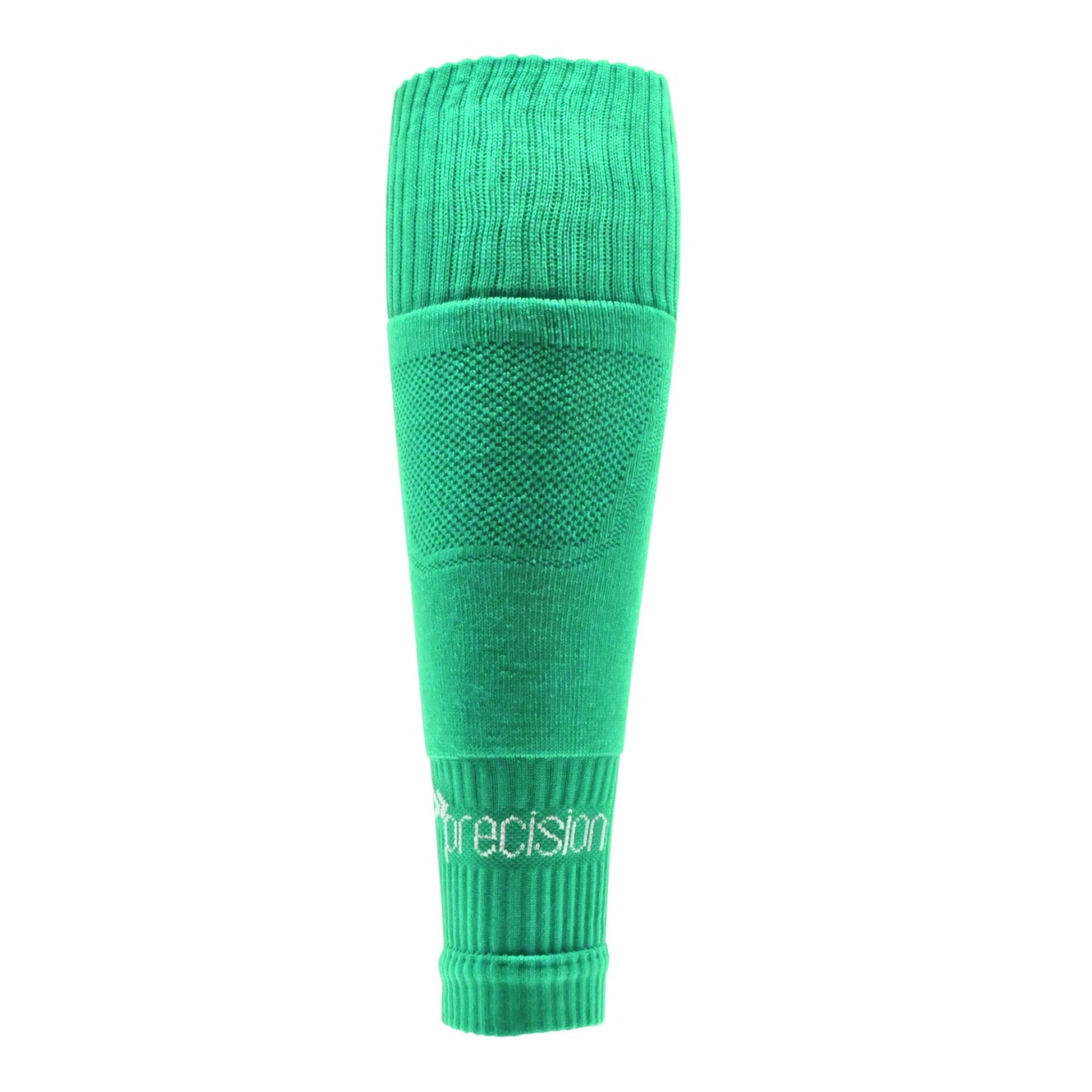 Black Precision Pro footless compression sleeve socks designed for sporting activities, with a snug fit and breathable fabric.