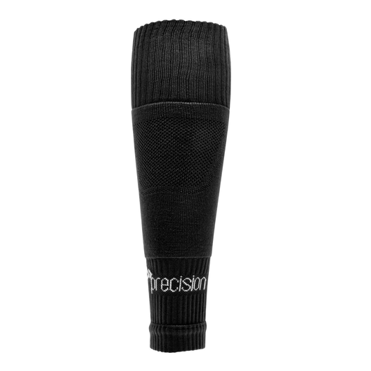Precision Pro footless compression sleeve socks for juniors, designed for sports, in black with snug fit and breathable fabric.