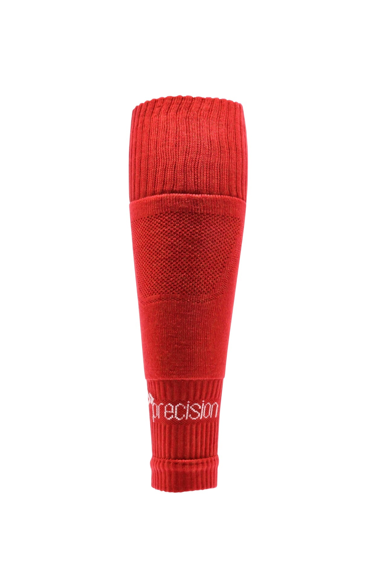 Precision Pro footless compression sleeve socks for juniors, designed for sports and athletic support, shown in black with branding details.