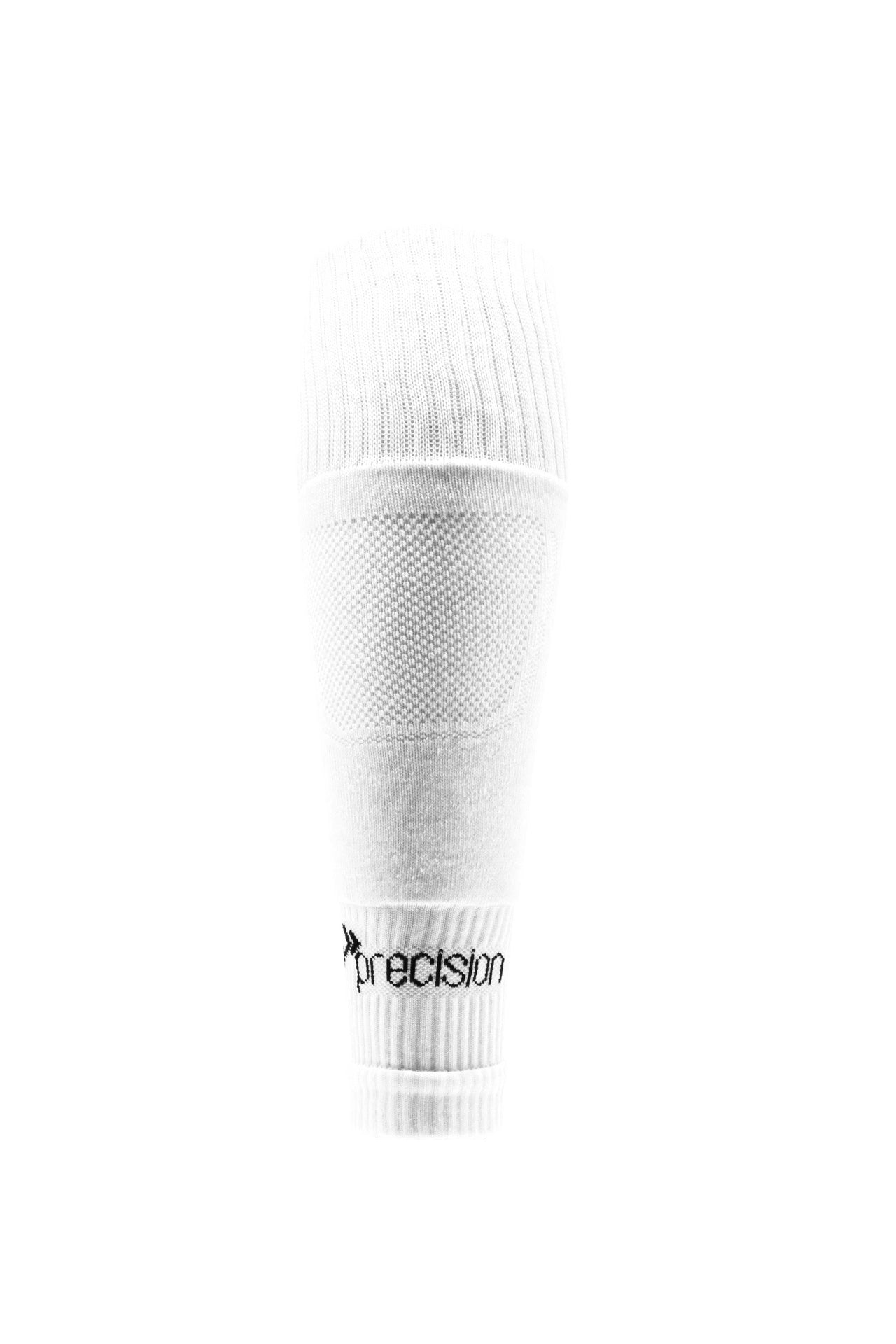 Precision Pro footless compression sleeve socks for juniors, designed for sports, shown in black with snug fit and breathable fabric.