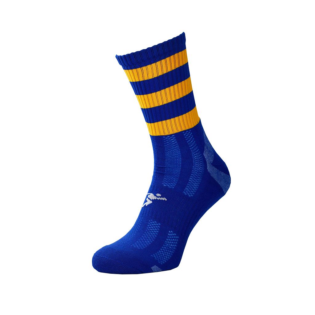Precision Pro Hooped GAA Mid Socks, athletic sporting goods with green and white hoops, designed for GAA players.