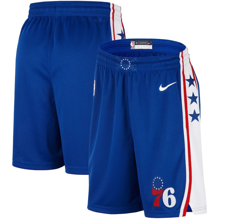 NBA Youth 76ers Nike Swingman Icon Basketball Shorts - Blue