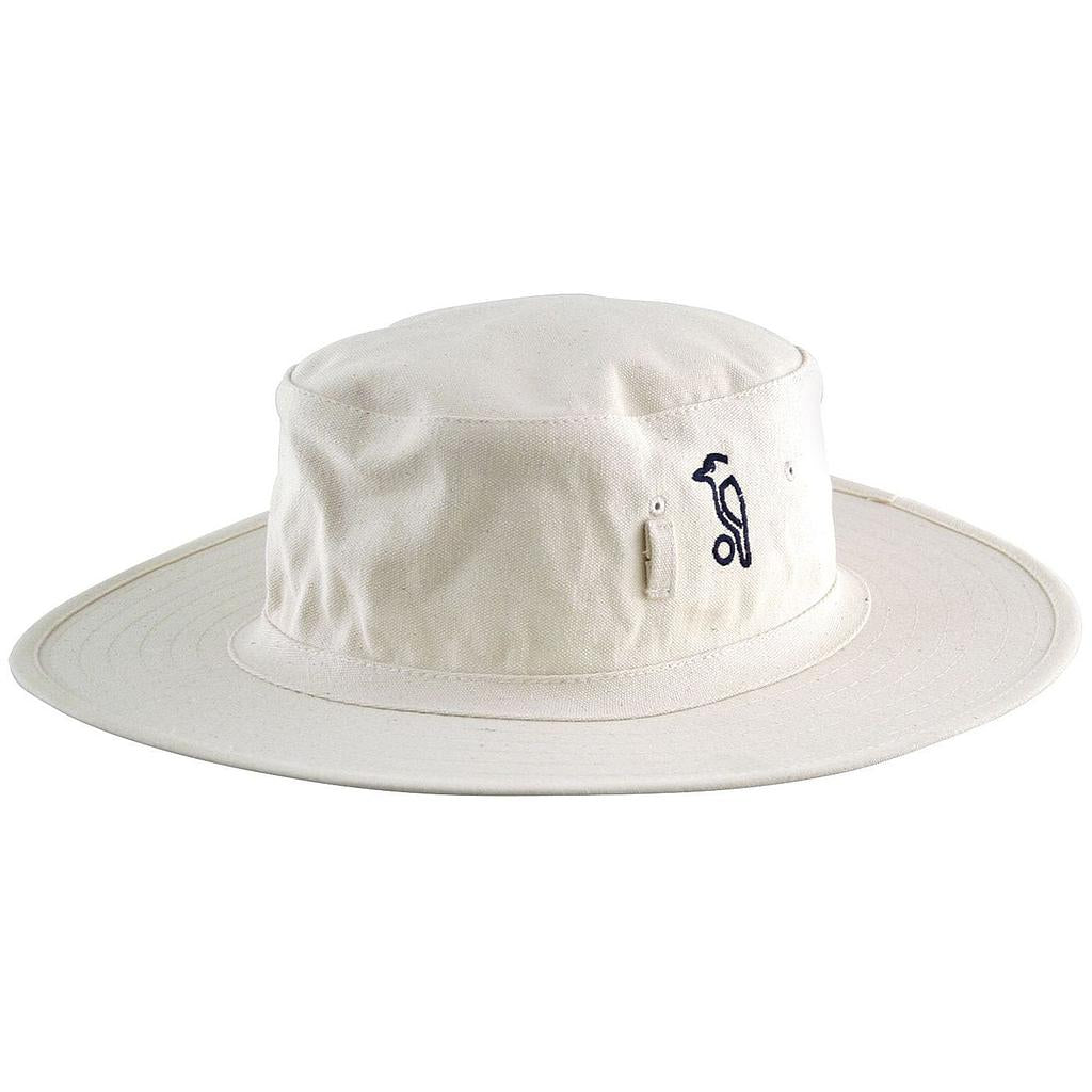 Kookaburra Sun Hat in neutral color, sporting goods accessory with wide brim and adjustable strap for outdoor protection.