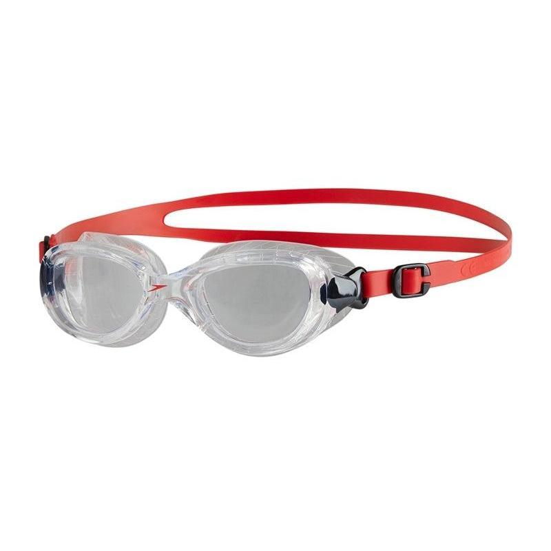 Speedo Junior Futura Classic swimming goggles with blue tinted lenses and adjustable strap for kids' swimming safety and comfort