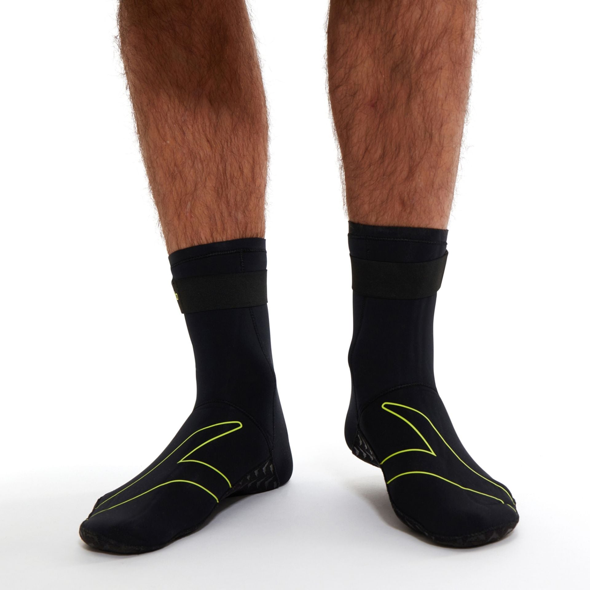 Speedo open water neoprene swim socks for cold water swimming, featuring flexible neoprene material and durable soles.