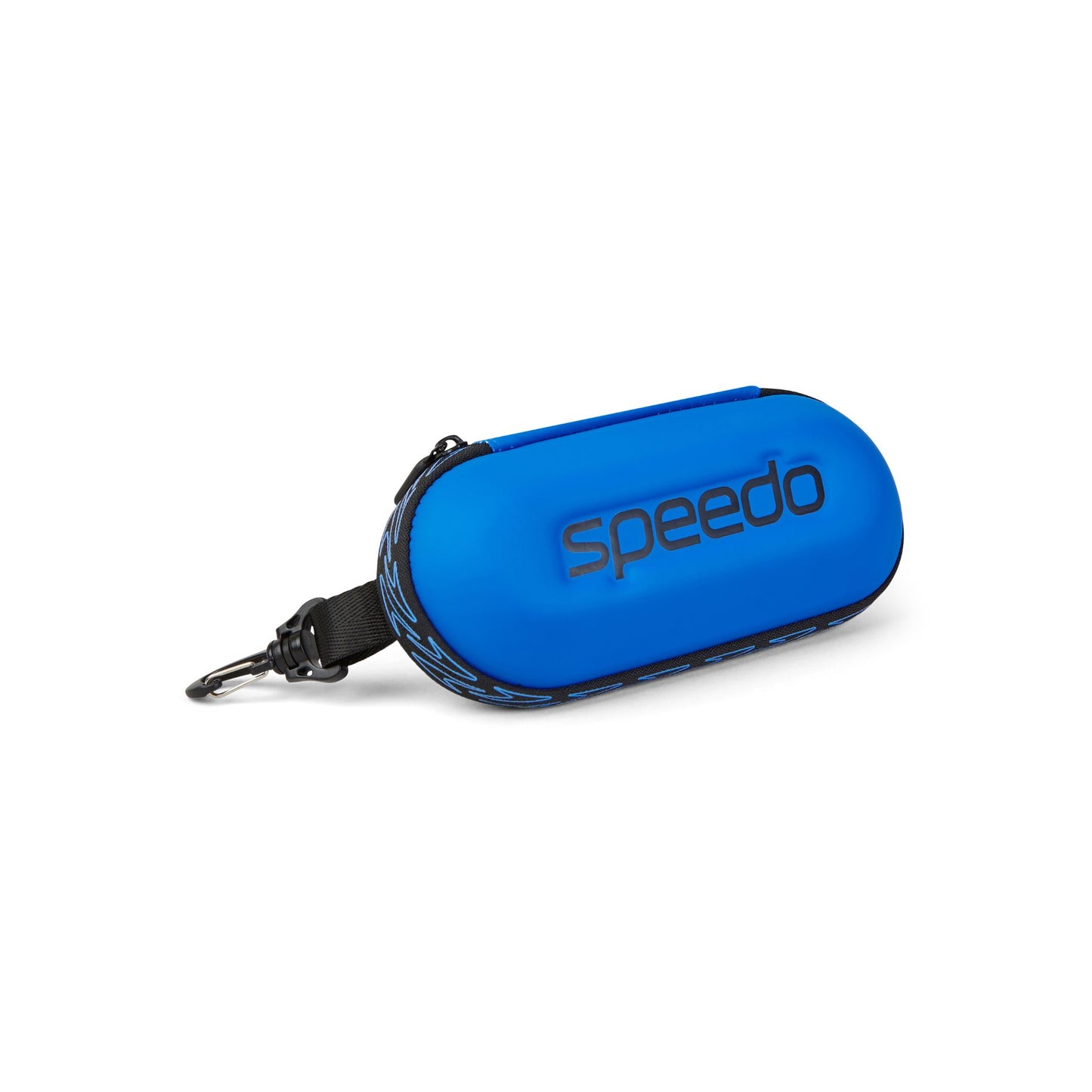 Speedo goggles storage case made of durable plastic with a secure snap closure, designed for organizing swimming goggles.