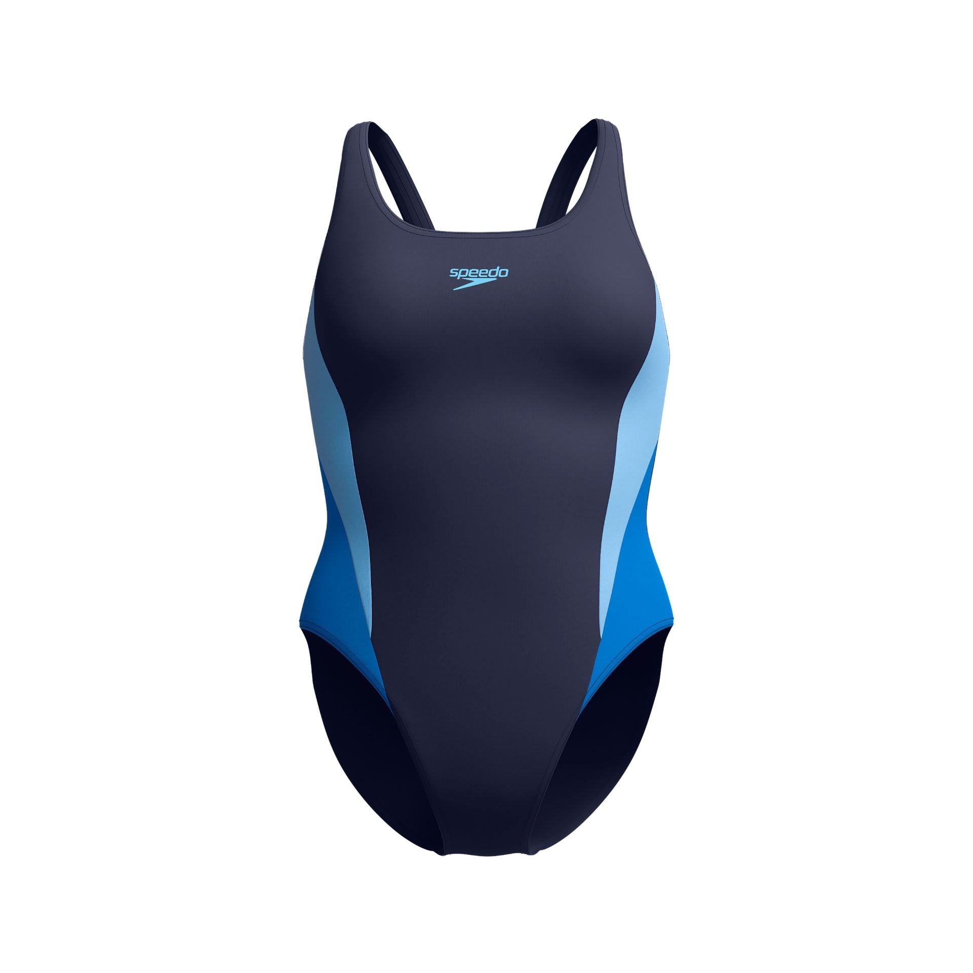 Speedo Colourblock 2.0 swimsuit for women, featuring bold colorblock design and athletic fit, ideal for swimming and aquatic sports.