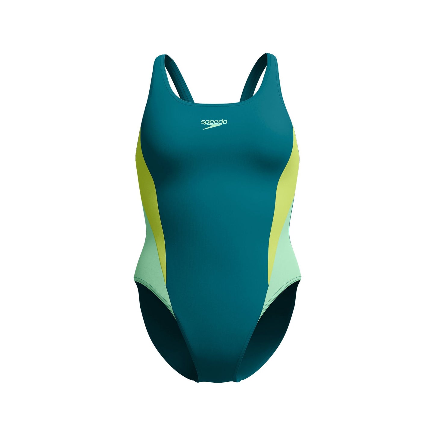 Speedo Colourblock 2.0 swimsuit, sporting goods, featuring vibrant colorblock design and sleek fit for swimming activities.