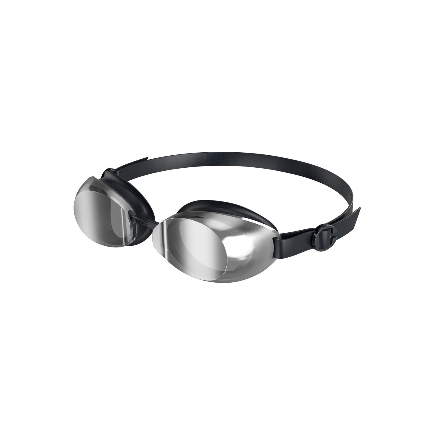 Speedo Jet 2.0 Mirror Goggles for swimming, featuring tinted lenses and adjustable strap, designed for optimal underwater vision.