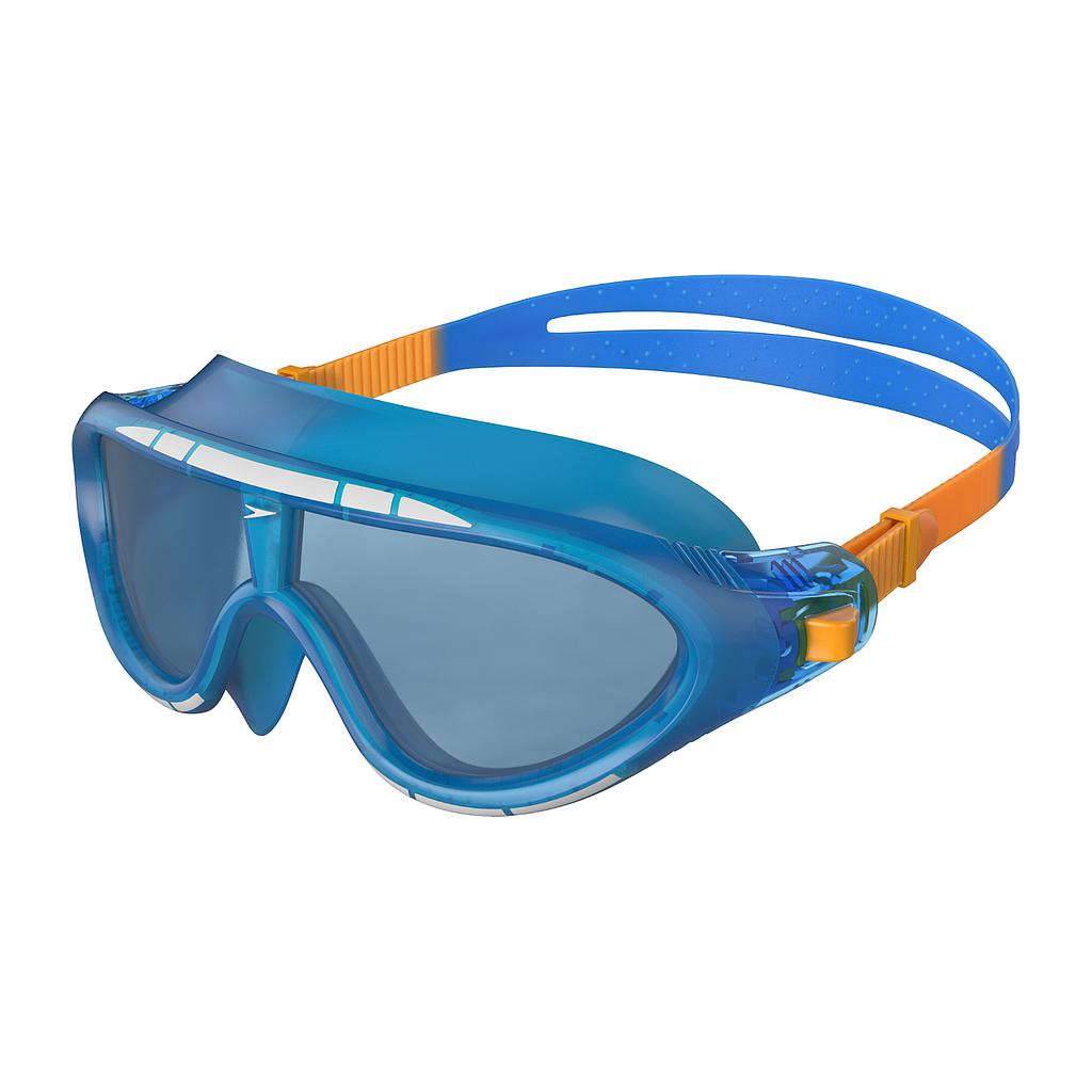 Speedo Biofuse Rift Junior mask goggles with clear lenses and adjustable straps for kids’ swimming.
