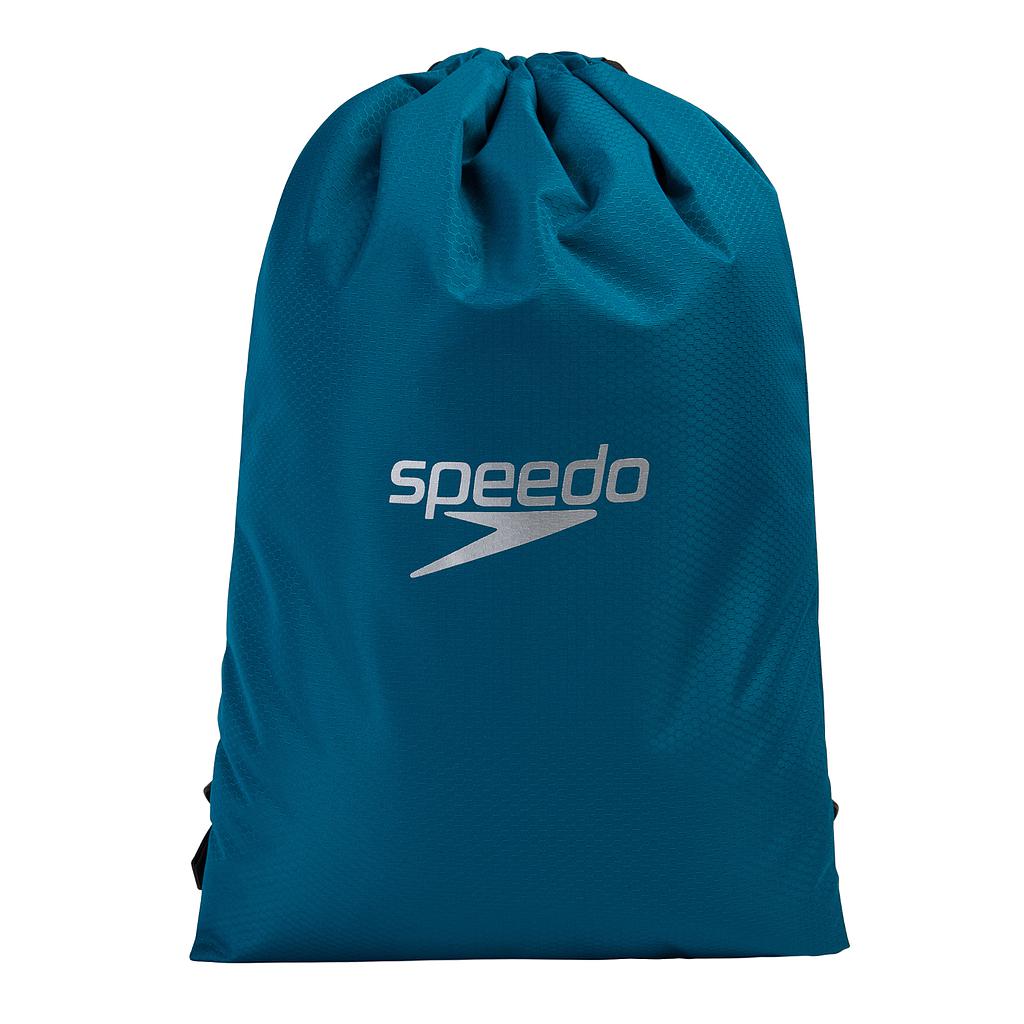 Speedo pool bag for sporting goods, featuring multiple compartments and durable material, ideal for swimming gear storage.
