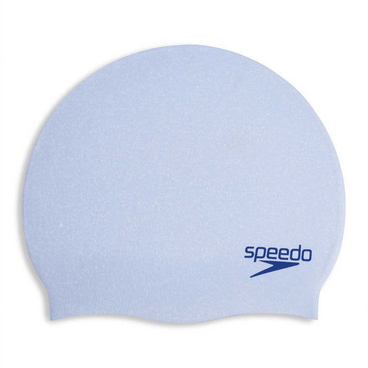 Speedo recycled silicone swim cap for swimming, lightweight and stretchy, designed for comfort and eco-friendly performance.