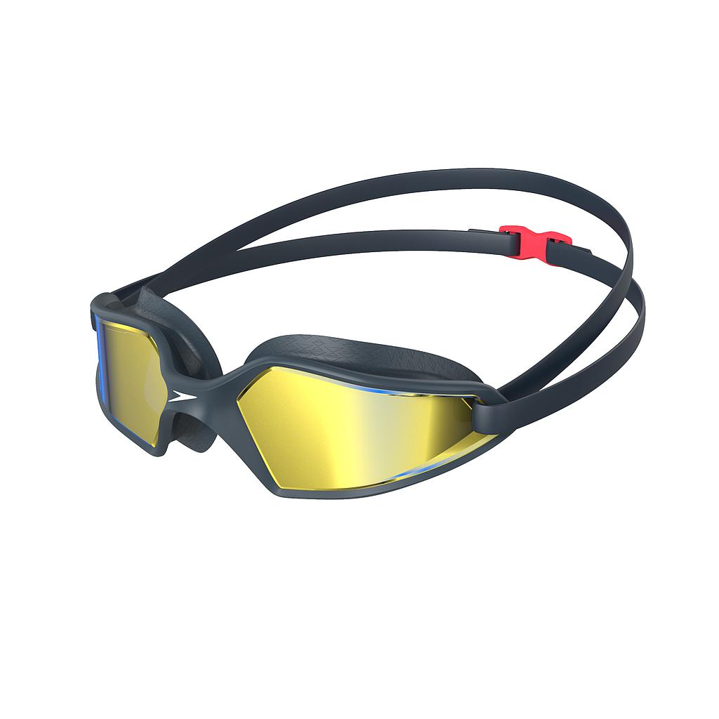 Speedo Hydropulse Mirror Goggles with tinted lenses and adjustable straps, designed for comfortable swimming and clear vision.