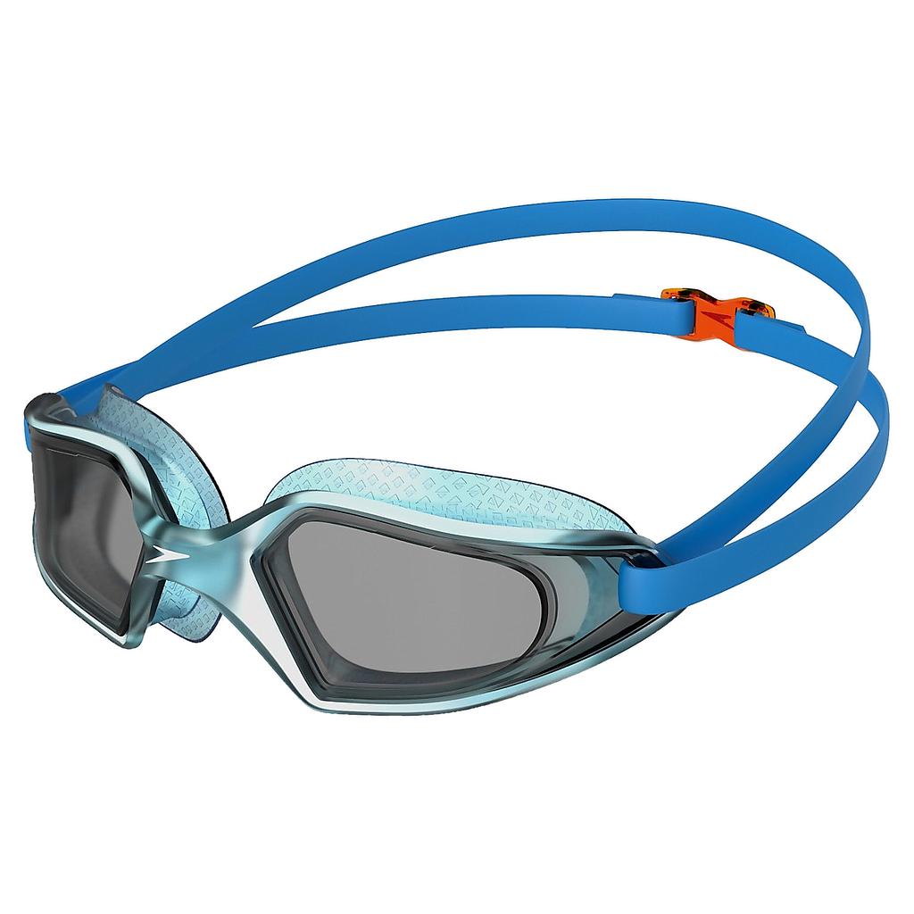 Speedo Hydropulse swimming goggles with clear lenses and adjustable straps, designed for comfortable water sport use.